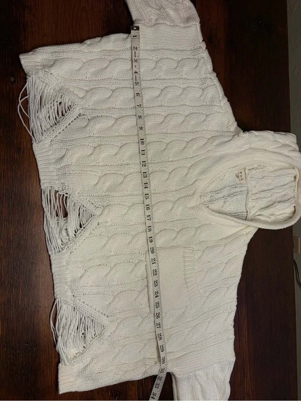 BOHO Style POL Brand Off White Cable-Knit Hooded Turtleneck Sweater